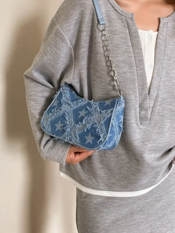 Women’s Shoulder Bag with Decorative Buckle & Chain Strap – Crossbody Hobo Bag and Wallet Set, Small/Medium Size, Perfect for Shopping, Work & Gifts - Image 2