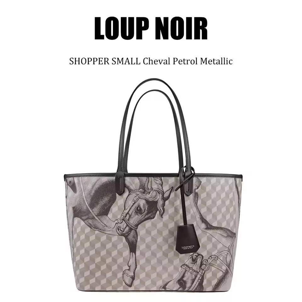 Elegant LOUP NOIR Large Capacity Tote Bag for Women – Luxury Designer Shoulder Bag, High-Quality Casual Handbag for Daily Use