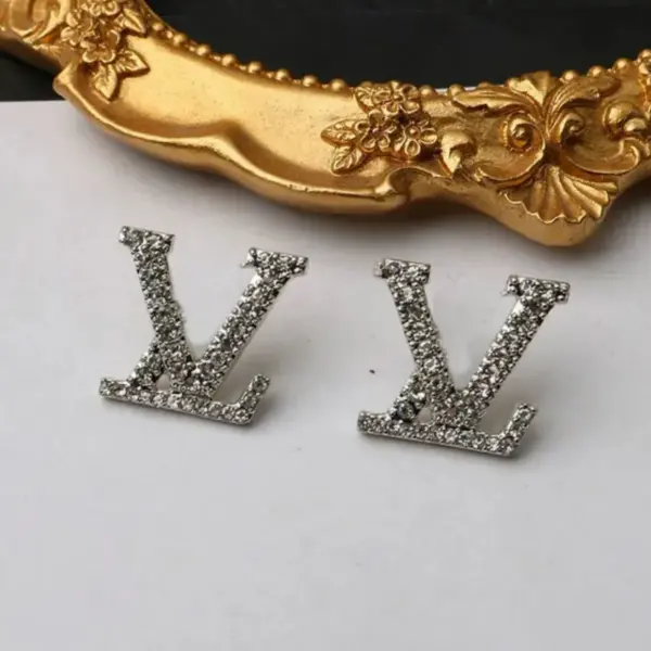 Luxury 18K Gold & Silver V-Stud Earrings for Women – Full Diamond Micro Inlay Designer Earrings, Perfect for Wedding, Engagement & Everyday Elegance - Image 3