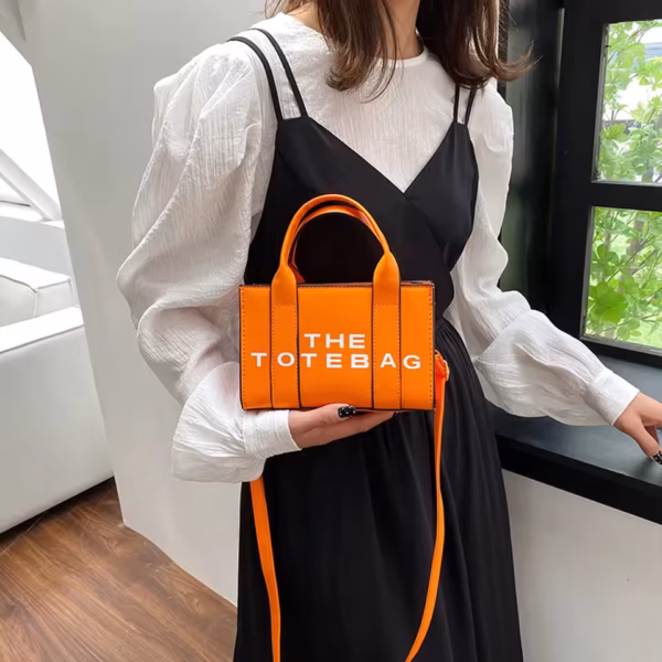 Trendy Small Leather Tote Bag for Women – Casual PU Leather Handbag with Adjustable Straps, Stylish Satchel for Work & Travel - Image 4