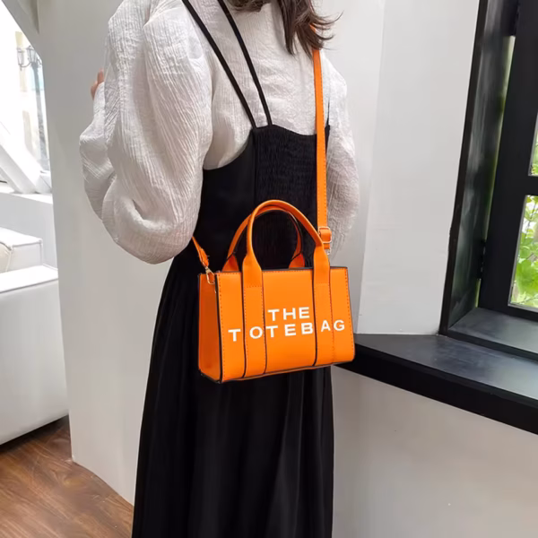Trendy Small Leather Tote Bag for Women – Casual PU Leather Handbag with Adjustable Straps, Stylish Satchel for Work & Travel - Image 6